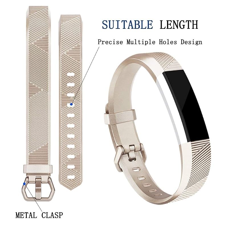 Tobfit Pack 2 Sport Bands for Fitbit Alta/Alta HR/Ace – Rose Gold & Champagne Gold Small