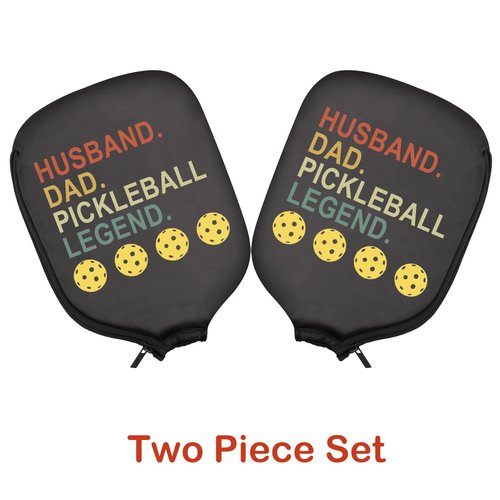 PWHAOO 2PC Pickleball Paddle Covers Husband Dad Pickleball Legend Pickleball Paddle Pouch Gift For Dad Grandpa Pickleball Gift (Pickleball Legend Paddle)