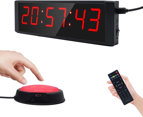 Large Stopwatch - LED Digital Timer with Remote & Countdown Buzzer | Perfect Gym Clock for Home Workouts