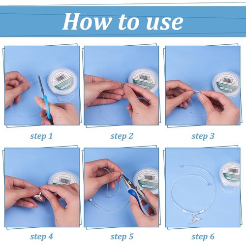 BENECREAT Fishing Nylon Beading Thread - 200m 0.2mm Wire for Jewelry, Bracelets & Hanging Crafts