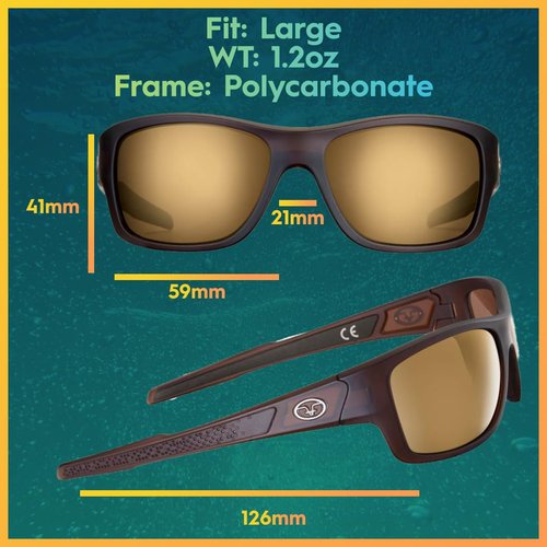 Flying Fisherman Down Sea Polarized Sunglasses with 100% UVA & UVB Protection for Fishing, Biking, Golf, Hiking, Beach, Driving