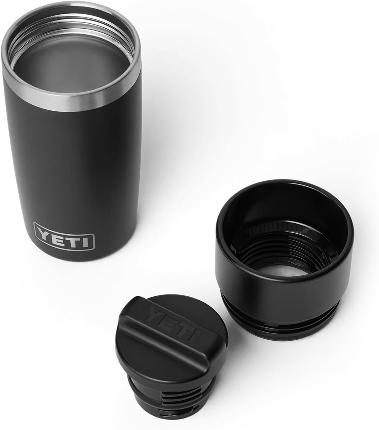 YETI Rambler 12 oz Travel Bottle - Stainless Steel, Vacuum Insulated, Leakproof Commuter Cap | Black