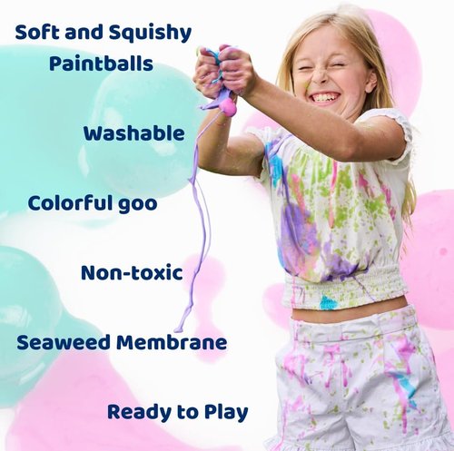 Goblies Throwable Paintballs - 120 Count in Vibrant Green, Teal & Blue Colors for Ultimate Fun