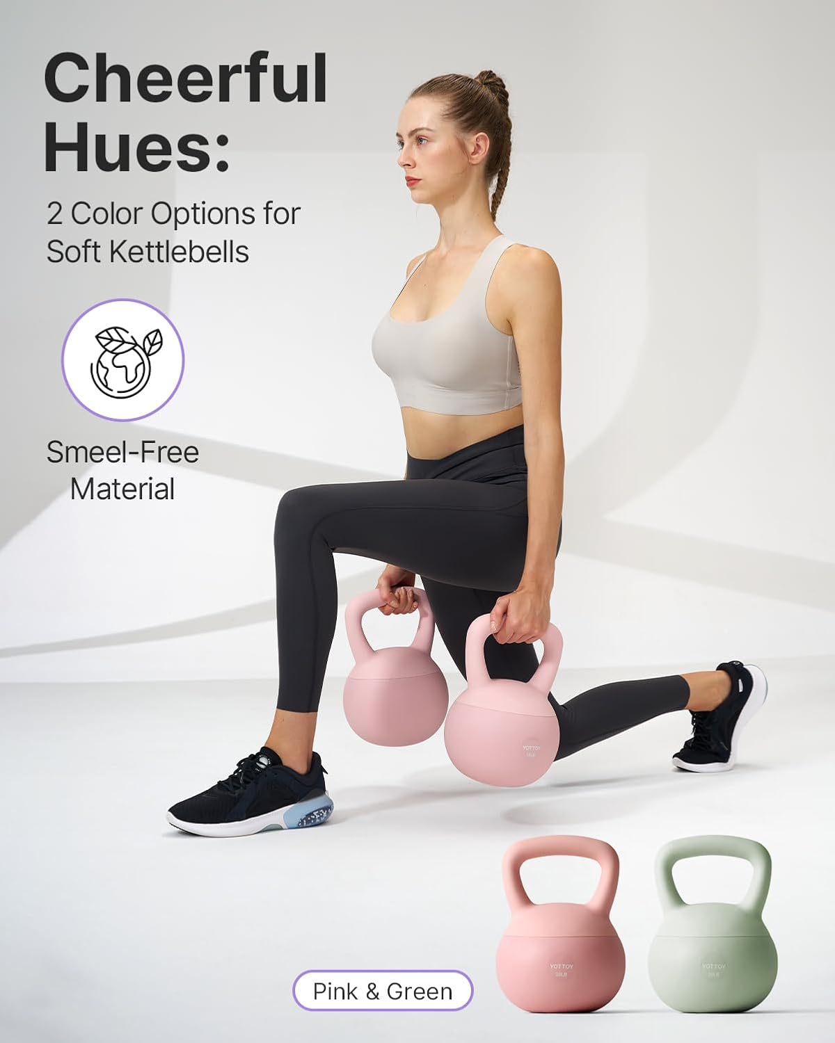 YOTTOY Soft Kettlebell - Anti-Slip Grip Weight for Home Workouts | Safe & Durable Design