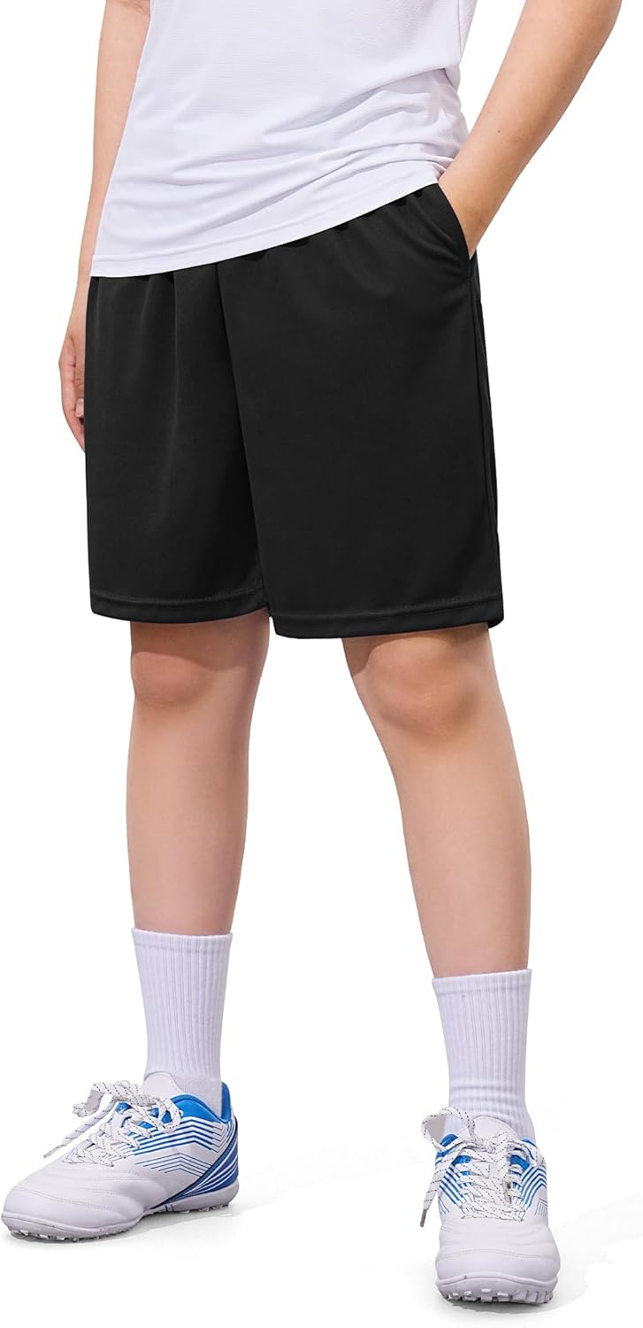 Somaibo Boys Athletic Shorts - Quick Dry Performance Mesh for Soccer & Basketball | Youth Sizes Available