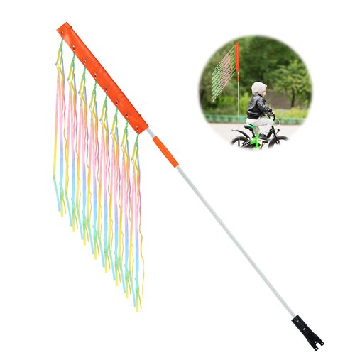 NQEUEPN Bike Flag, Adjustable Bicycle Flag with Pole for Safety Reflective Waterproof Warning Flag for Mobility for Tricycle Go Kart ATV (Light Gradient)