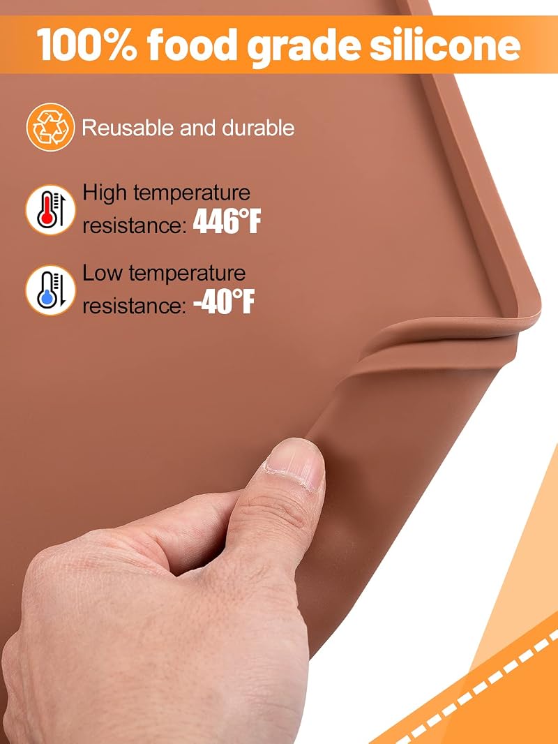 6Pcs Silicone Food Dehydrator Sheets with Edge, Non-Stick Tray Liner - 13.7" x 13.7" (Variation: 6pcs)