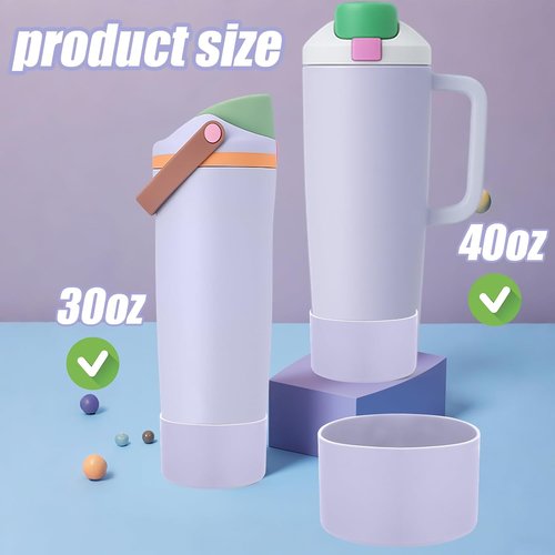 Mity Rain Protective Silicone Boots for Owala 30oz & 40oz FreeSip Sway Bottles - Light Purple, Enhance Stability & Prevent Scratches