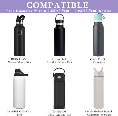 Linkidea Water Bottle Carrier - Shoulder Strap for Hydroflask & CamelBak | Light Purple Sling Bag Holder