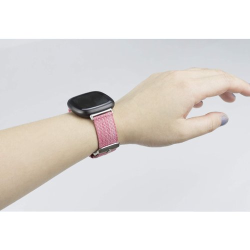 Mtozon 2-Pack Bands Compatible with fitbit Sense 2/Versa 4/Versa 3/Sense, Breathable Woven Fabric Strap, Adjustable Replacement Wristbands for Women Men, Lavender+ Pink