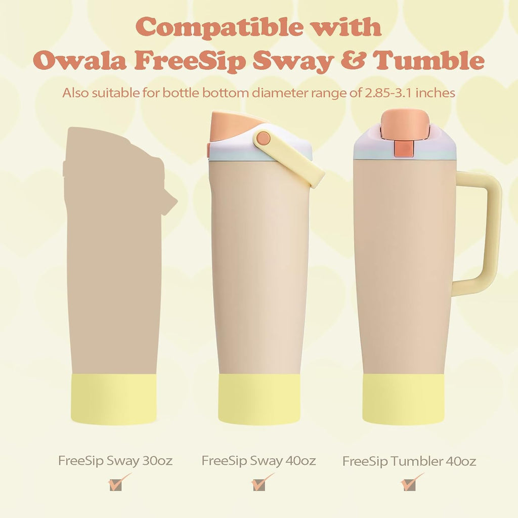 Owala Silicone Boot Set - Non-Slip, Scratch-Resistant Stability Enhancer for 30oz & 40oz Bottles | Yuzu Yellow