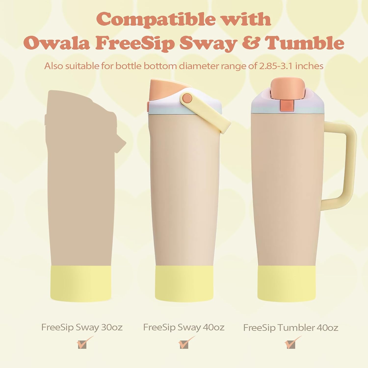 Owala Silicone Boot Set - Non-Slip, Scratch-Resistant Stability Enhancer for 30oz & 40oz Bottles | Yuzu Yellow