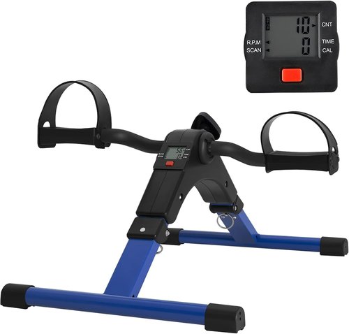 Folding Pedal Exerciser - Mini Under Desk Bike with LCD Display for Arms & Legs Workout | Portable Fitness Machine for Adults & Seniors