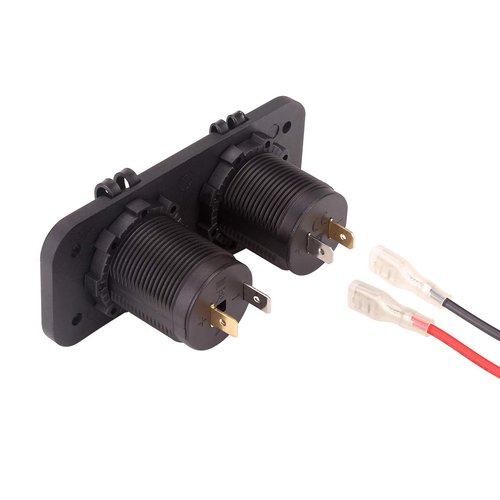 10L0L Golf Cart Cigarette Lighter Outlet & Quick Charge 3.0 DC 12V Input Waterproof USB Charger Power Socket Adapter Dual USB Ports Panel Universal for EZGO Club Car Yamaha Golf Cart Models