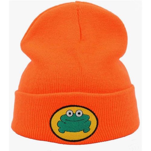Cute Cartoon TV Parappa The Rapper Frog Beanie Hat Unisex Funny Knitted Beanie Novelty Beanies Knit Hats Orange