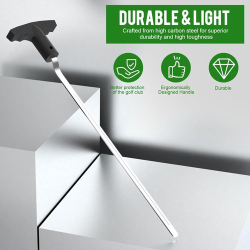 Golf Grip Removal Tool, 11" V-Groove Grip Remover Saver for Standard Length Swinging Grips, High-Carbon Steel Golf Club Regripping Kit, Golf Grip Tool, Grip Repair Tool, Golf Supplies - 1Pcs, Black