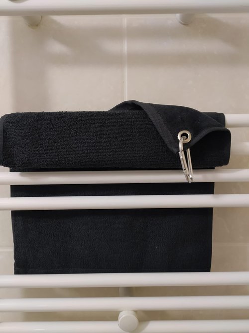 Towland 11''X18''%100 Turkish Cotton Tery Velour Golf Towels,Corner Grommet (3, Black)