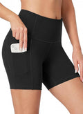 Heathyoga Biker Shorts for Women - High Waisted Tummy Control with Pockets | 5" Workout Spandex Shorts
