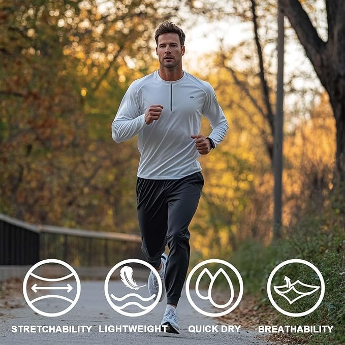 Men's Lightweight Quick Dry Joggers with Pockets - Open Bottom Athletic Pants XX-Large - Black/L Gray/D Gray/Navy/Maroon/Green
