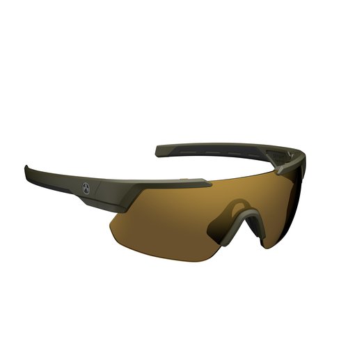 Magpul Defiant Tactical Glasses Sport Sunglasses for Men, Olive Drab Green Frame, Polarized Bronze Lens with Gold Mirror