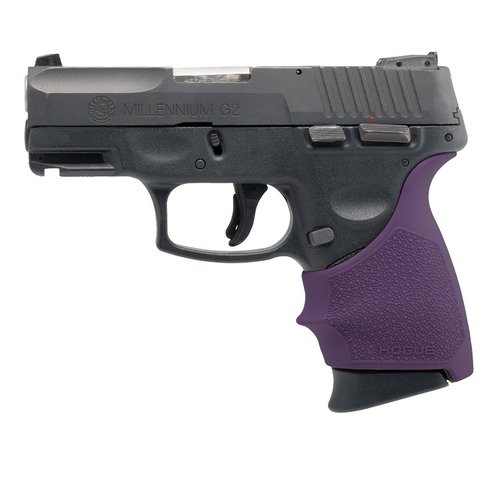 Hogue HandAll Beavertail Rubber Grip Sleeve for Taurus PT-111 Millennium G2, G2C, G3C, & G3XL, Purple - 18516