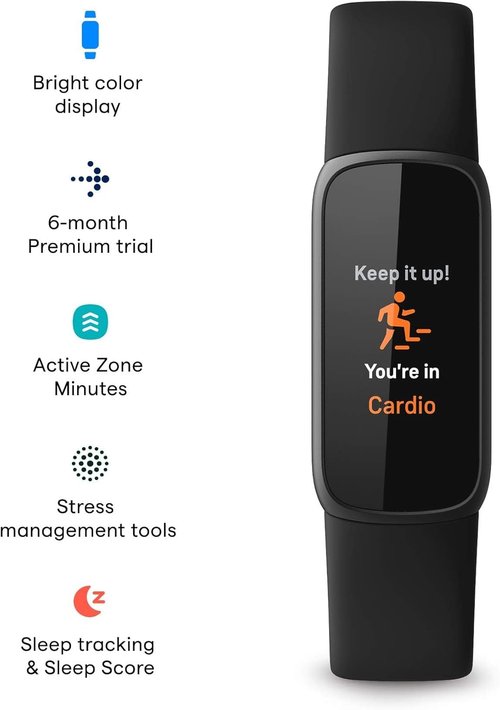Fitbit Luxe Fitness Tracker - Stress Management & Sleep Tracking - Black/Graphite, One Size (S & L Bands Included)