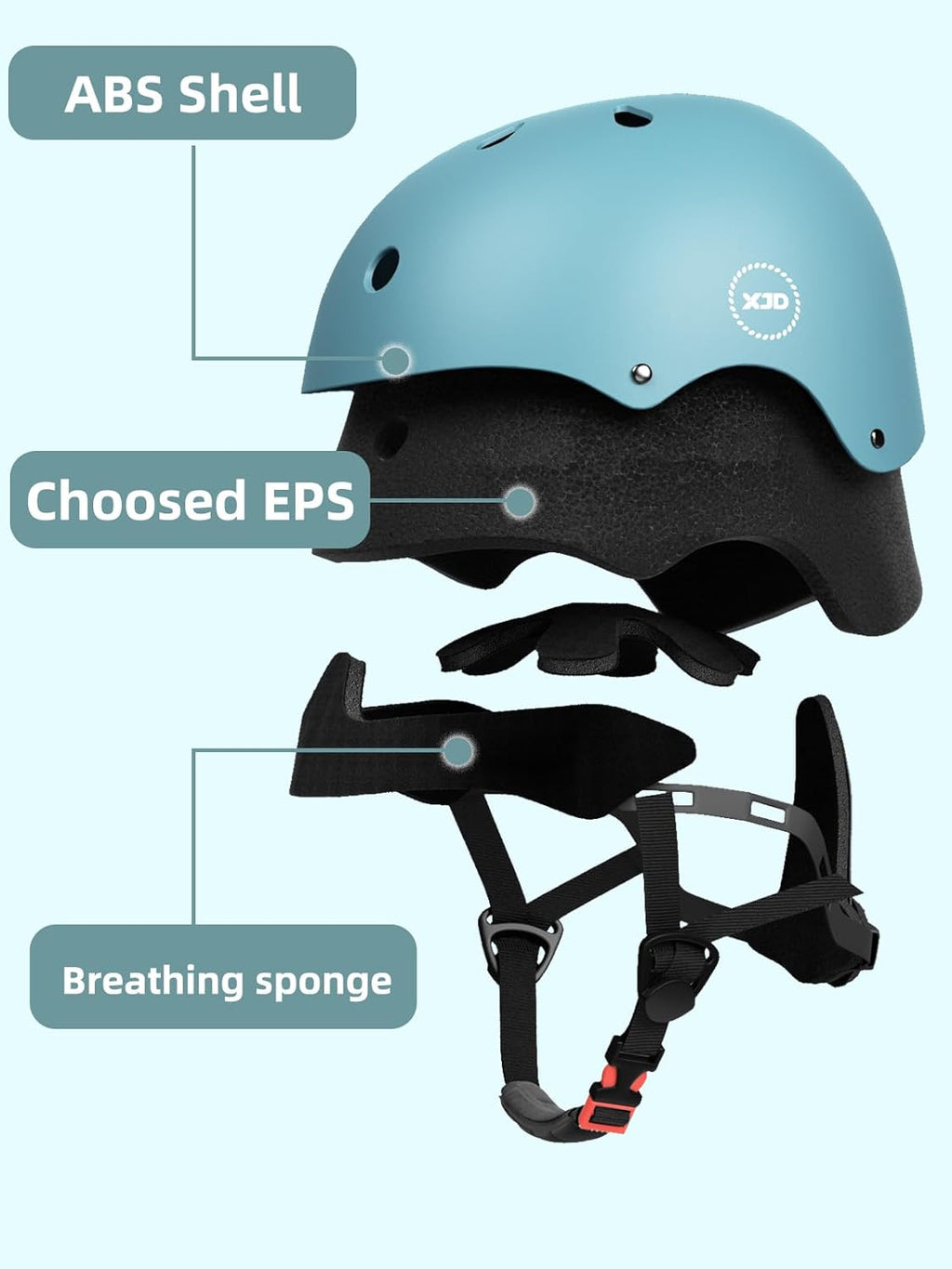 XJD Toddler Bike Helmet - Adjustable Safety Gear for Kids Ages 2-8 | Perfect for Skateboarding