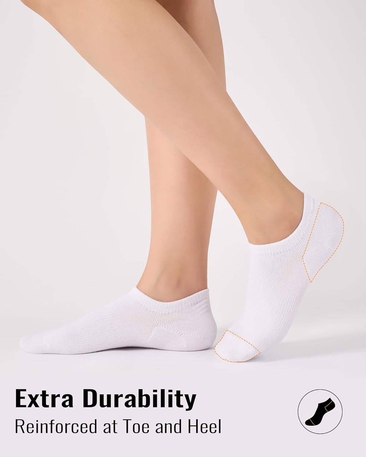 Skiennix No Show Socks - Non-Slip Invisible Liners for Flats | Breathable Cotton, 6 Pairs Gift Box