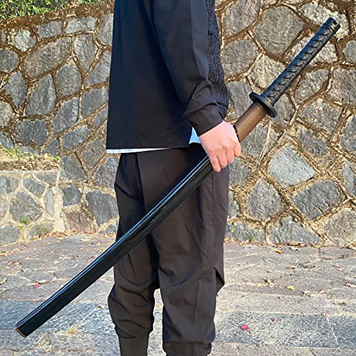 Black BJDJ Katana Sword - High Toughness Polypropylene Blade for Training & Aikido