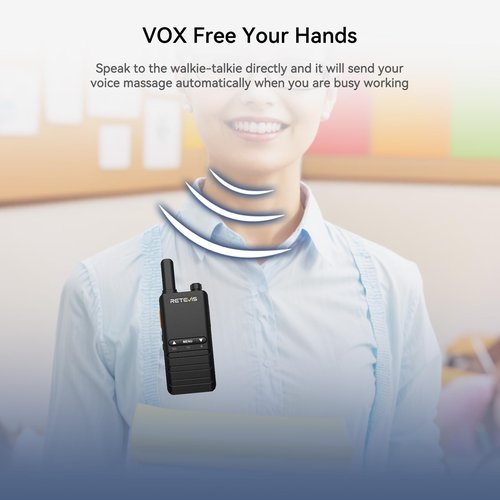 Retevis B3B Walkie Talkies Rechargeable, 1620mAh, Lightweight 2 Way Radio Long Range, Type C, Ultra Thin, VOX, Handheld Two Way Radios for Retail, Hotel, Church (10 Pack)