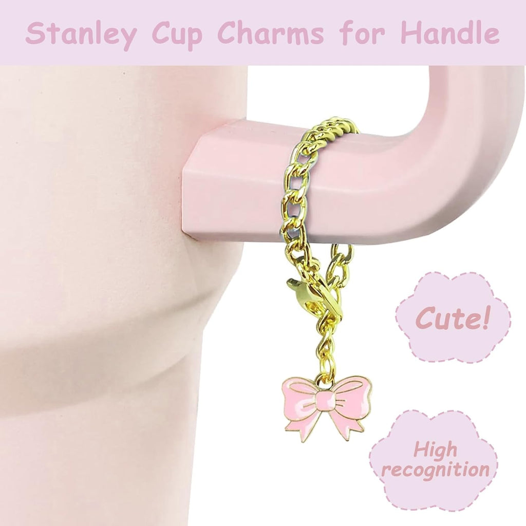 Stanley Cup Accessories Set - 2 Straw Covers, Silicone Stopper & Cute Maple Handle Charm | Fits 40 & 30 Oz Tumblers (Peony 2.0)