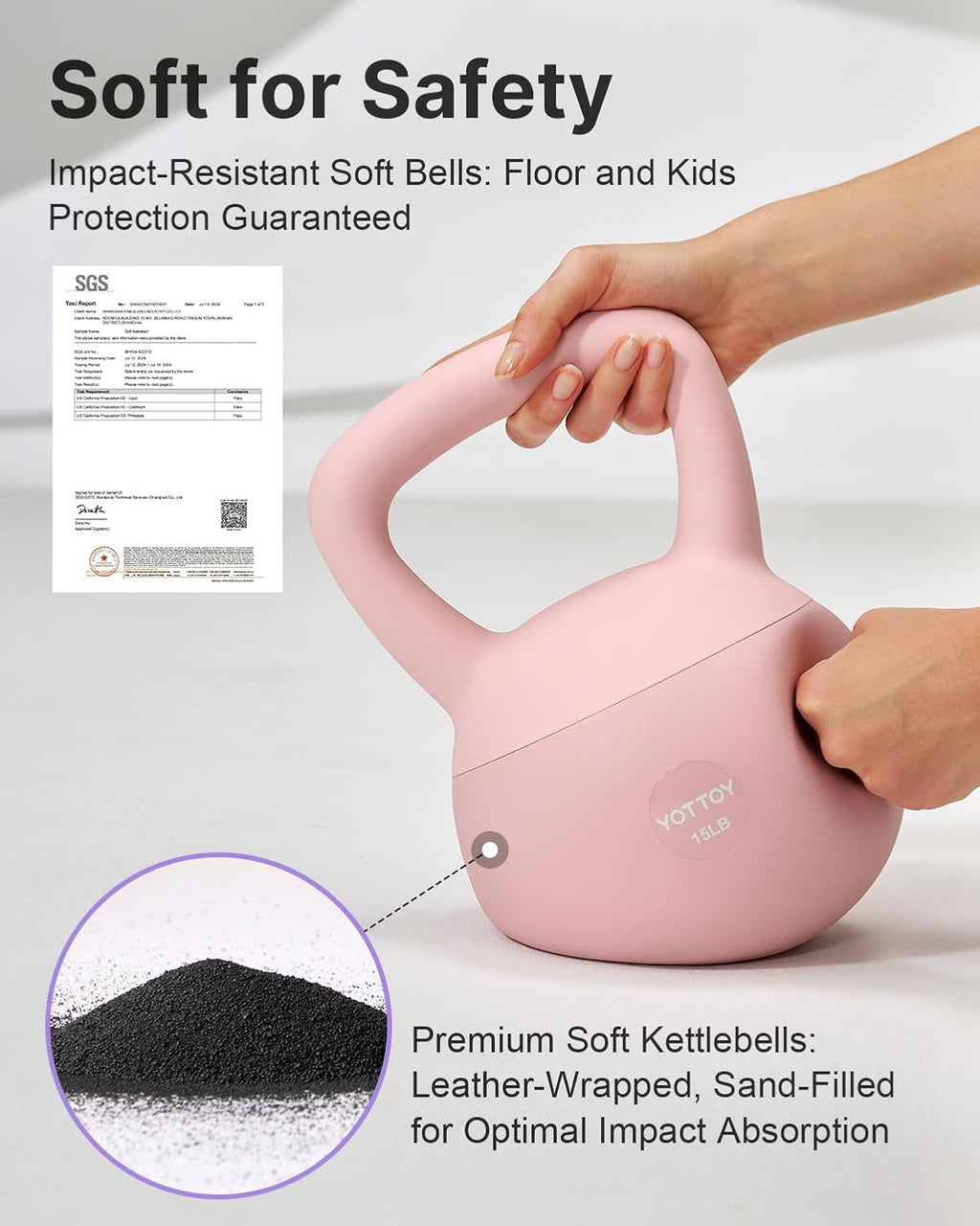 YOTTOY Soft Kettlebell - Anti-Slip Grip Weight for Home Workouts | Safe & Durable Design