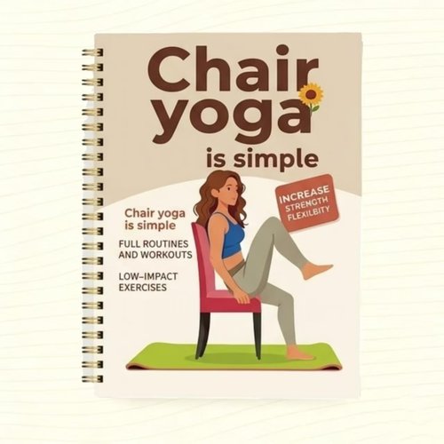 30-Day Chair Yoga Guide by Regine Switzerland - 60 Workouts for Weight Loss & Flexibility | Spiral Bound, 5.5x8.3 Inch, Beige