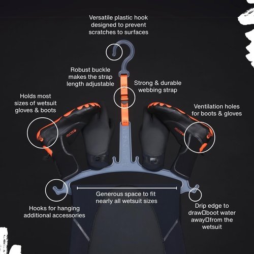 C-Monsta Wetsuit Hanger - Quick Drying Heavy Duty Design for Wetsuits, Gloves & Boots | V2 Grey