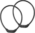 Skiennix Bike Locks - Anti-Theft 4-Digit Resettable Cable Lock | 2-Pack, 2ft x 1/2in, Black