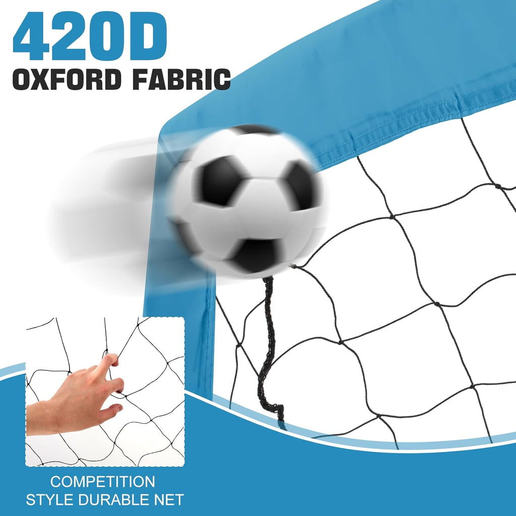 RUNBOW Kids Soccer Goal - 5x3 FT Portable Folding Net with Carry Bag for Indoor/Outdoor Training