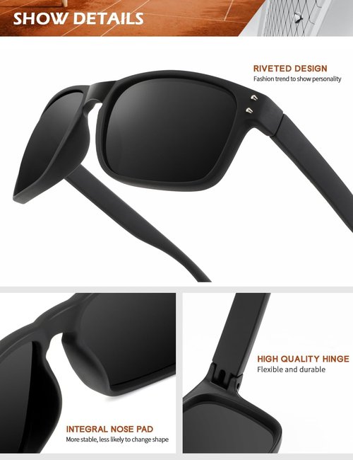 KALIYADI Polarized Sunglasses - Vintage Style UV Protection for Men & Women | Ideal for Fishing, Running, Driving