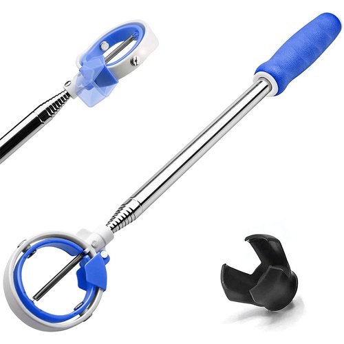 Golf Ball Retriever, Golf Balls Retriever Telescopic for Water with Spring Release-Ready Head, Balls Retriever Tool Golf with Locking Clip, Grabber Tool, Golf Accessories Golf Gift for Men (Blue, 9ft)