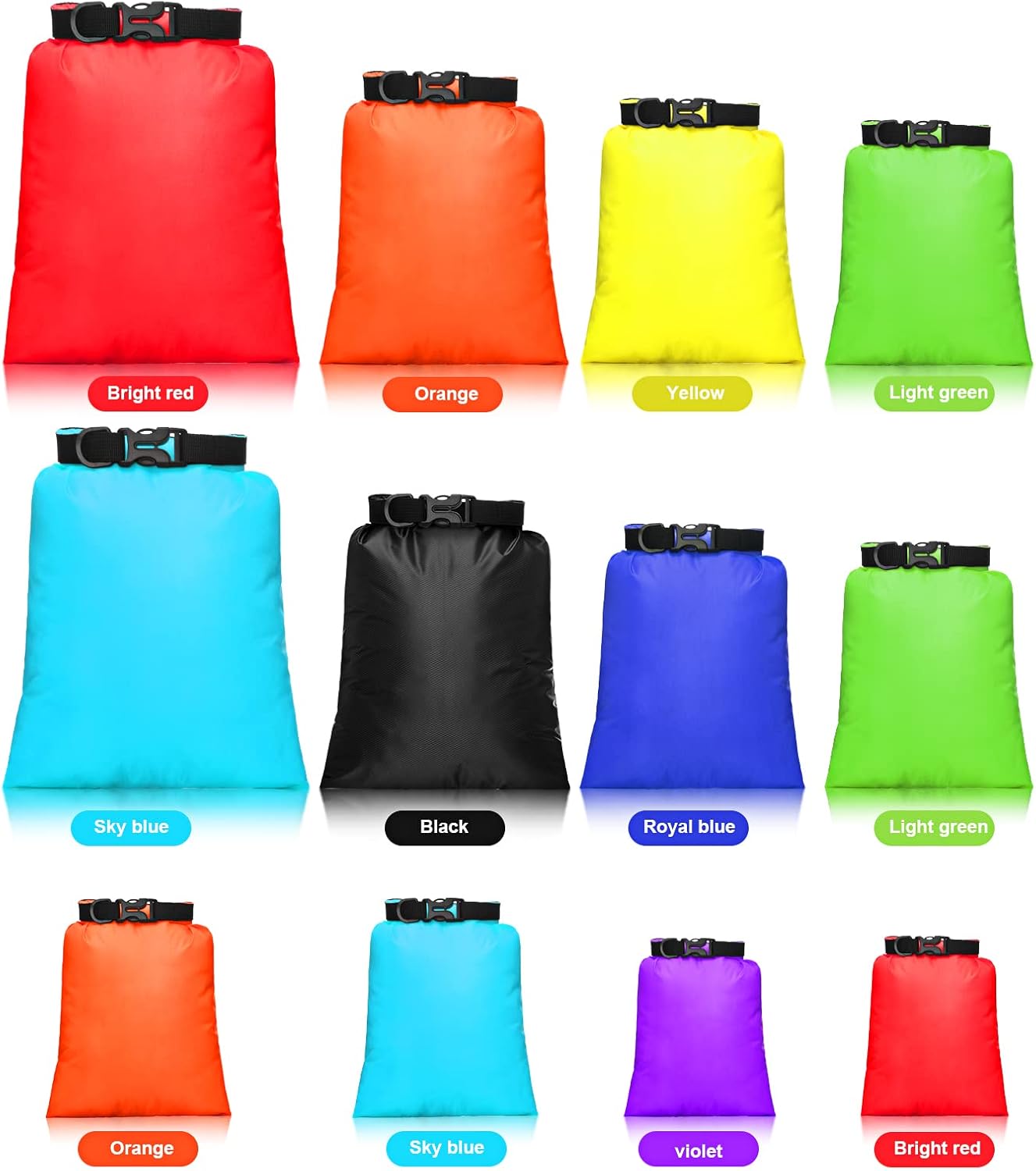 Shappy Waterproof Dry Bags - Lightweight Outdoor Stuff Sacks with Adjustable Shoulder Strap | 2L-15L Sizes