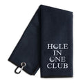 WUUCKOO Black Hole in One Club Embroidered Golf Towel, Funny Golf Towel for Golf Bag with Clip, Golf Accessories for Men, Birthday Gifts for Golfer