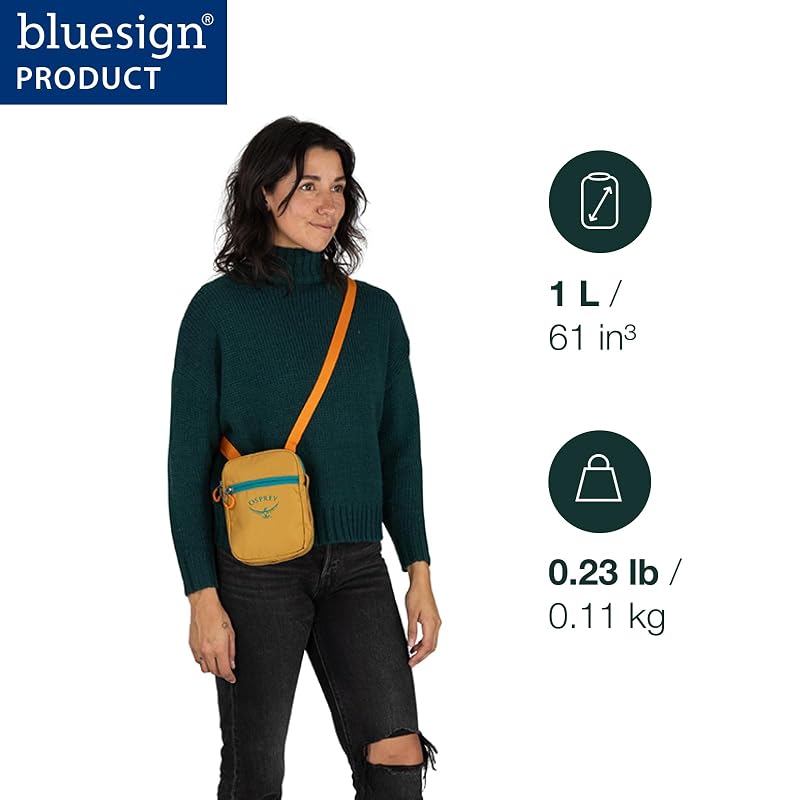 Osprey Daylite Small Crossbody Bag - Durable Sling with Zipper Pockets, Tumbleweed Yellow/Tunnel Vision
