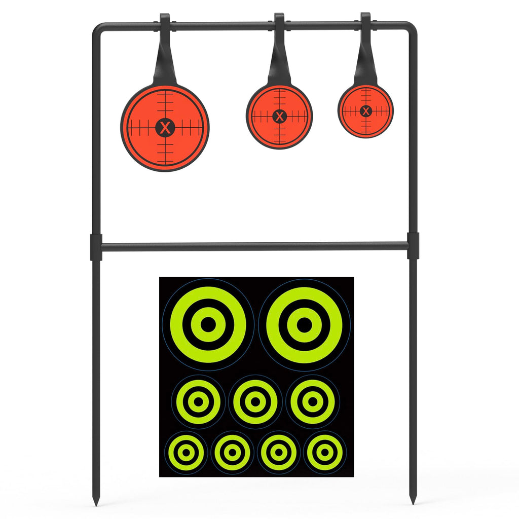 KNINE OUTDOORS Spinner Metal Targets for Shooting, 3/8'' Thick Auto-Reset Steel, Heavy Duty for .44 Magnum Centerfire Handguns, Outdoor Range Practice