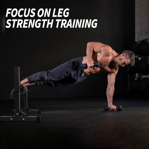 Houbos Bulgarian Split Squat Stand - Single Leg Squat Stand，9 Adjustable Roller Heights, Comfortable Padding for Squats, Leg Lunges, Bodyweight Training (Silver)