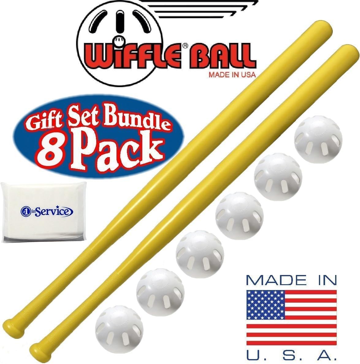 WIFFLE Ball 6-Pack Official Size Baseballs - Includes 2 Bats for Ultimate Fun