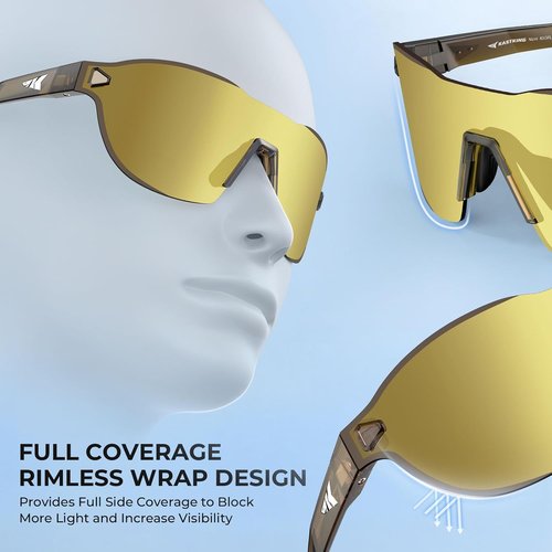 KastKing Nizini Polarized Fishing Sunglasses - PuriVex Lens Coating, Rimless Wrap Design, Unisex