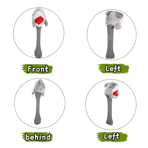 Golf Cover, Adorable Shark Shape Plush Cloth Golf Wood Driver Cover