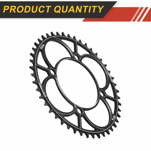HARFINGTON 110BCD Bike Chainring 46T 7/8/9/10/11/12 Speed 191.78mm Diameter Round Aluminum Narrow Wide Tooth Bike Chainwheel for MTB Road Bike, Black