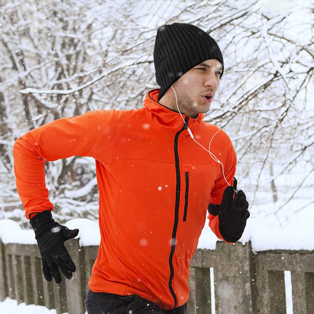 OZERO Knit Beanie - Thermal Thick Polar Fleece Winter Hat for Men & Women - Versatile Skull Cap