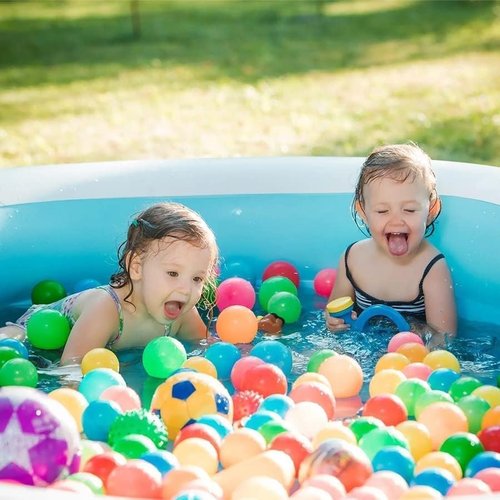 Ball Pit Balls by [Brand Name] - Crush Proof Plastic for Toddlers | 100 Pcs, 5.6 cm with Mesh Bag
