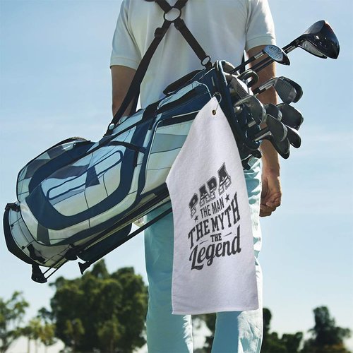 Style In Print Golf Towel Papa The Man Myth Legend Dad A Cotton Bag Accessories White